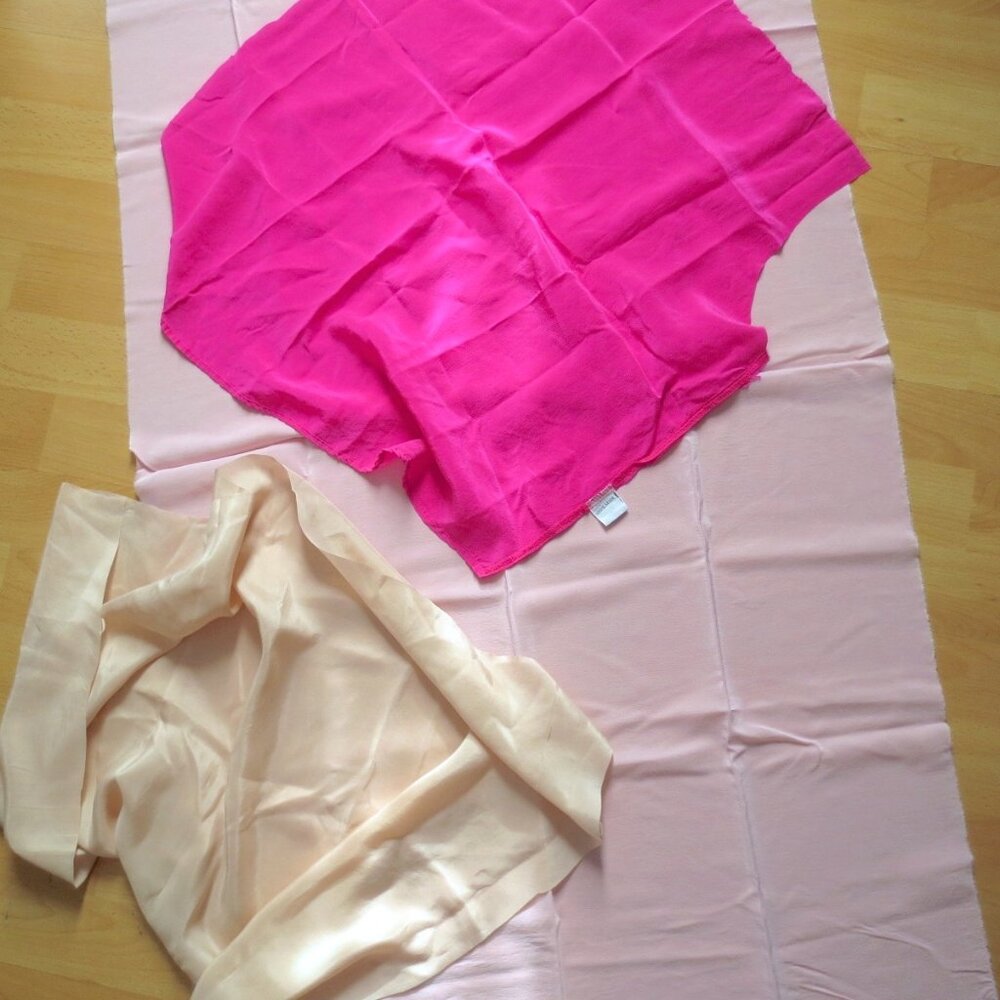 Vintage Pink Silk Sewing Fabric Material Suitable for Tops Blouses Lingerie